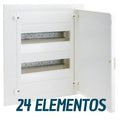Caja empotrable golf serie VF, 2 filas, 24M, puerta op. blanca, regleta y chasis VF212PE