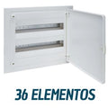 Caja empotrable golf serie VF, 2 filas, 36M, puerta blanca, regleta QC y chasis VF218PES