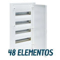 Caja empotrable golf serie VF, 4 filas, 48M, puerta op. blanca, regleta y chasis VF412PE