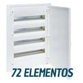 Caja empotrable golf serie VF, 4 filas, 72M, puerta blanca, regleta QC y chasis VF418PES
