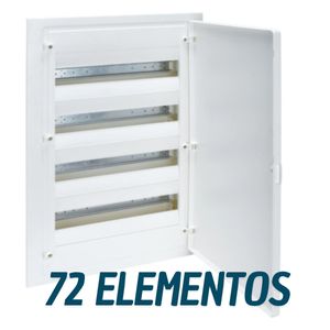 Caja empotrable golf serie VF, 4 filas, 72M, puerta blanca, regleta QC y chasis VF418PES