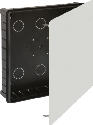 Caja de conexión de empotrar. De 250 x 250 x 60 mm. Tapa con garra metálica. 624 Solera
