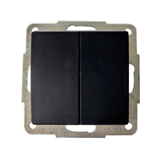 Doble conmutador empotrable Gamma Negro